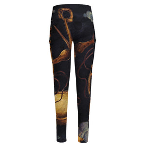 Watercolor Libra Zodiac Sign Print High-Waisted Pocket Leggings