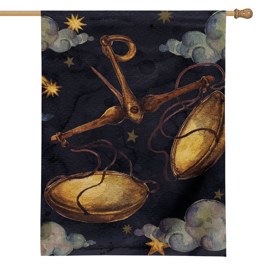 Watercolor Libra Zodiac Sign Print House Flag