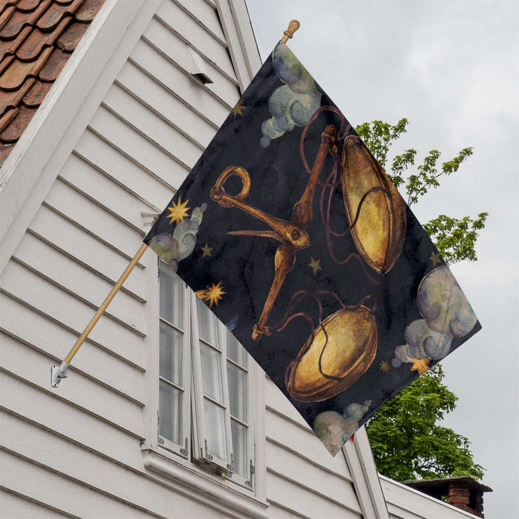 Watercolor Libra Zodiac Sign Print House Flag