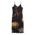 Watercolor Libra Zodiac Sign Print Jersey Midi Cami Dress