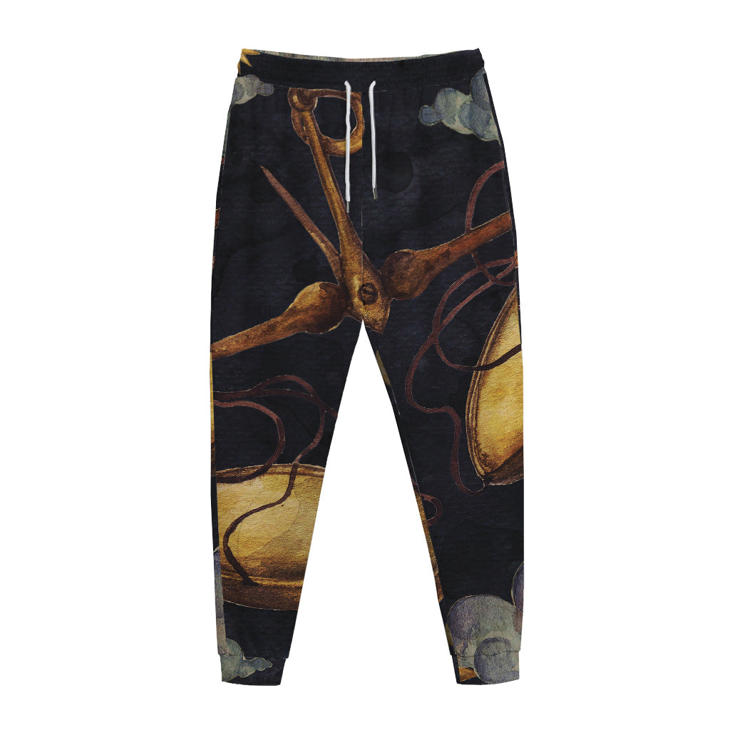 Watercolor Libra Zodiac Sign Print Jogger Pants