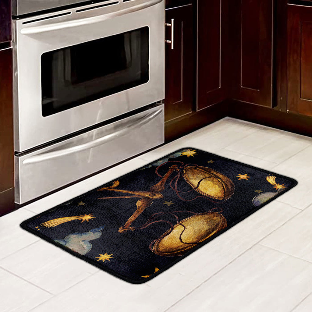 Watercolor Libra Zodiac Sign Print Kitchen Mat
