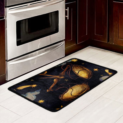 Watercolor Libra Zodiac Sign Print Kitchen Mat