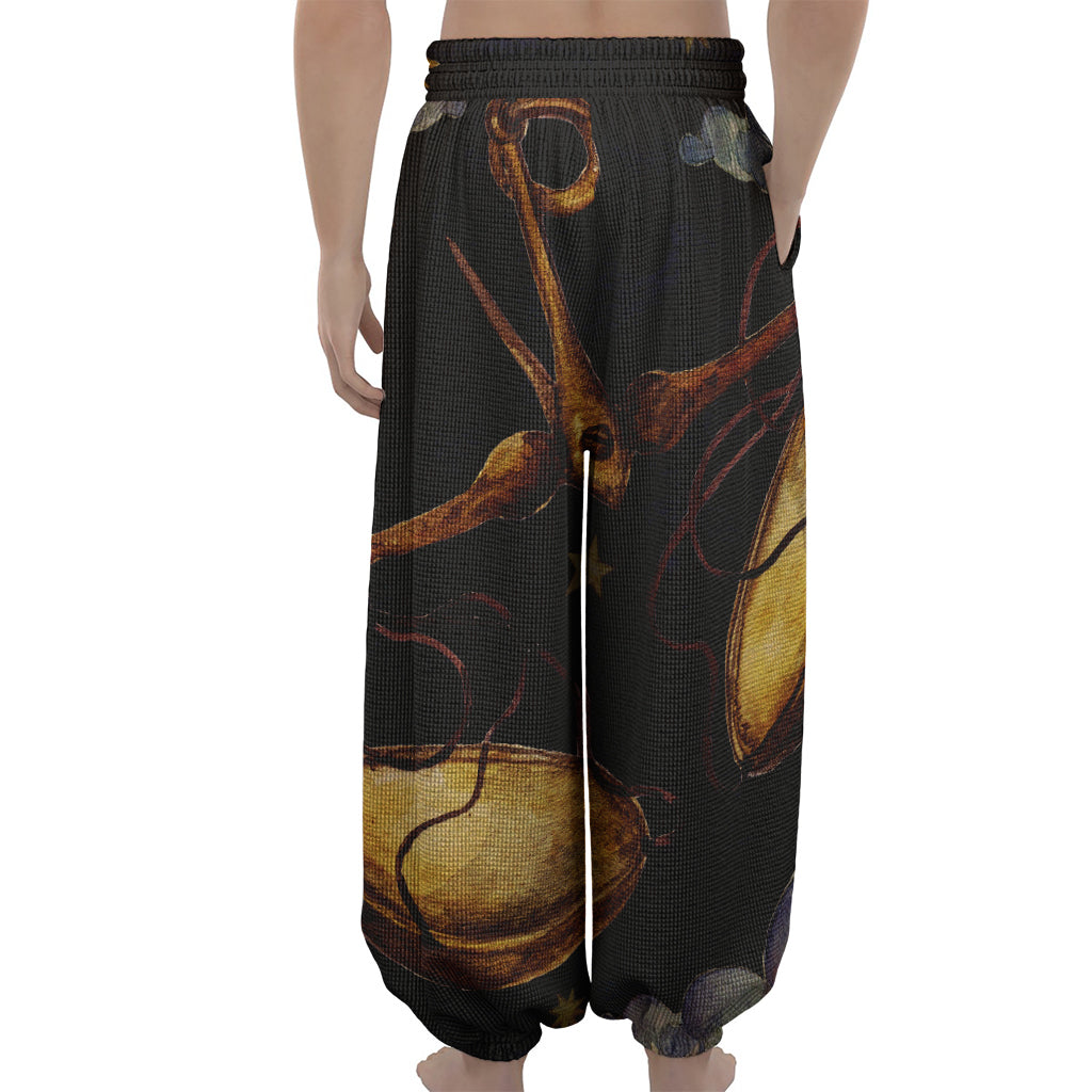 Watercolor Libra Zodiac Sign Print Lantern Pants