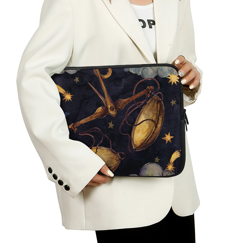 Watercolor Libra Zodiac Sign Print Laptop Sleeve
