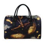 Watercolor Libra Zodiac Sign Print Leather Duffle Bag