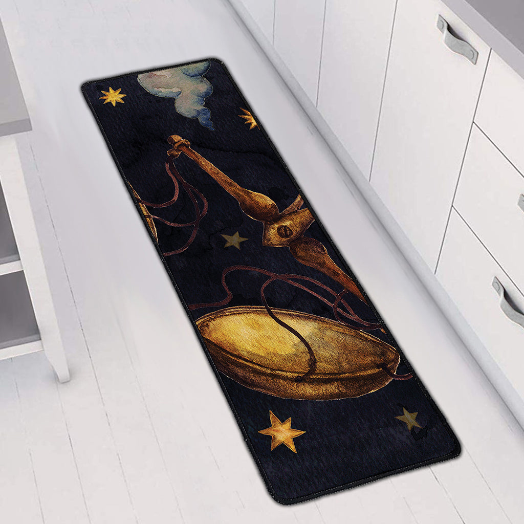 Watercolor Libra Zodiac Sign Print Long Kitchen Mat