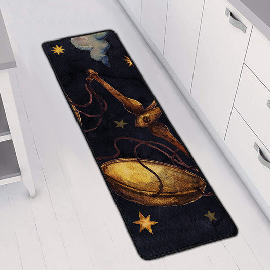 Watercolor Libra Zodiac Sign Print Long Kitchen Mat