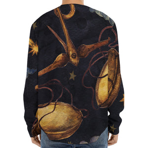 Watercolor Libra Zodiac Sign Print Long Sleeve Baseball Jersey