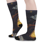 Watercolor Libra Zodiac Sign Print Long Socks