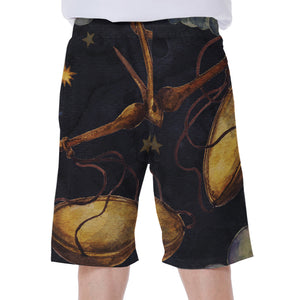 Watercolor Libra Zodiac Sign Print Men's Beach Shorts