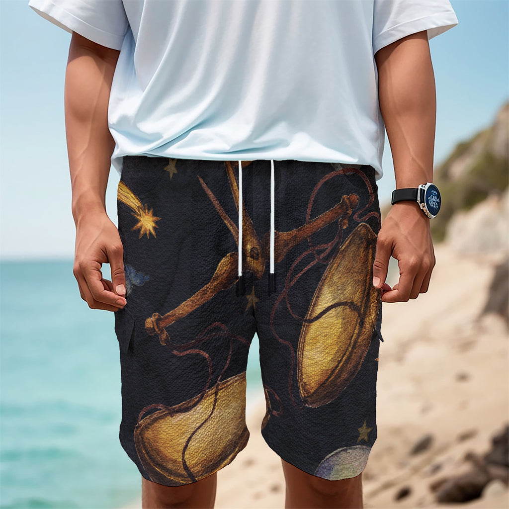 Watercolor Libra Zodiac Sign Print Men's Cargo Shorts
