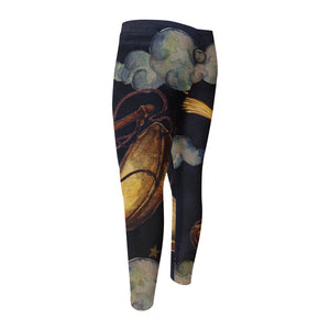 Watercolor Libra Zodiac Sign Print Men's Compression Pants