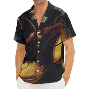 Watercolor Libra Zodiac Sign Print Men's Deep V-Neck Shirt