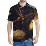 Watercolor Libra Zodiac Sign Print Men's Polo Shirt