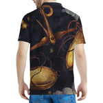 Watercolor Libra Zodiac Sign Print Men's Polo Shirt