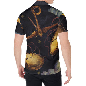 Watercolor Libra Zodiac Sign Print Men's Shirt