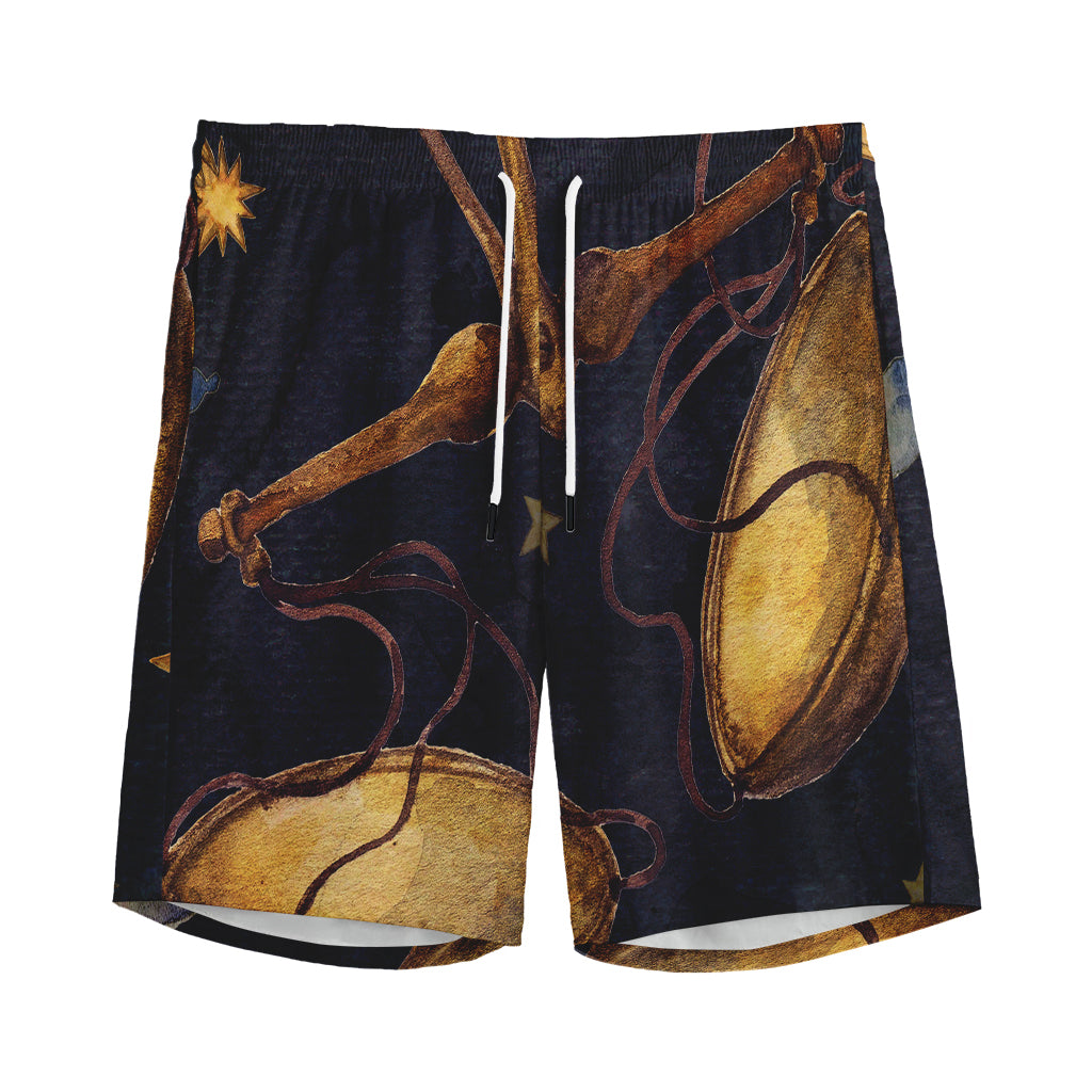 Watercolor Libra Zodiac Sign Print Men's Sports Shorts