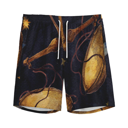 Watercolor Libra Zodiac Sign Print Men's Sports Shorts