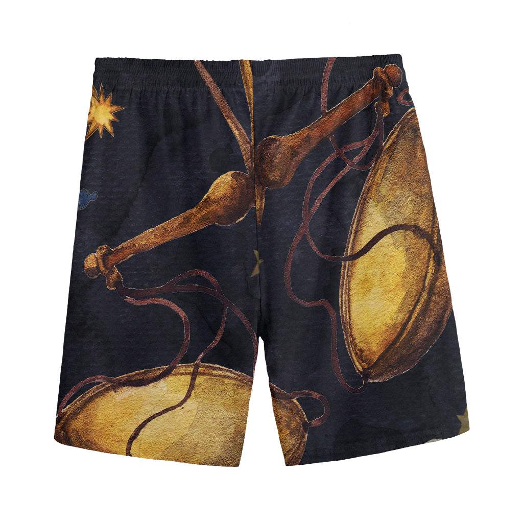 Watercolor Libra Zodiac Sign Print Men's Sports Shorts