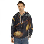 Watercolor Libra Zodiac Sign Print Men's Velvet Pullover Hoodie