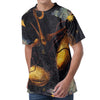 Watercolor Libra Zodiac Sign Print Men's Velvet T-Shirt