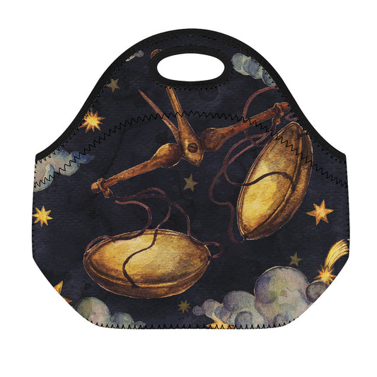 Watercolor Libra Zodiac Sign Print Neoprene Lunch Bag
