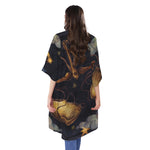 Watercolor Libra Zodiac Sign Print Open Front Beach Cover Up