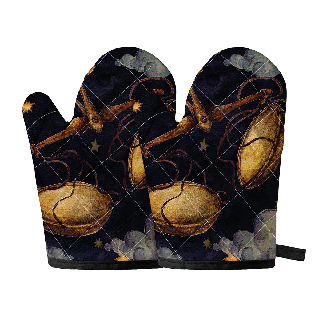 Watercolor Libra Zodiac Sign Print Oven Mitts