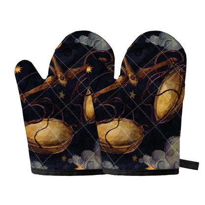 Watercolor Libra Zodiac Sign Print Oven Mitts