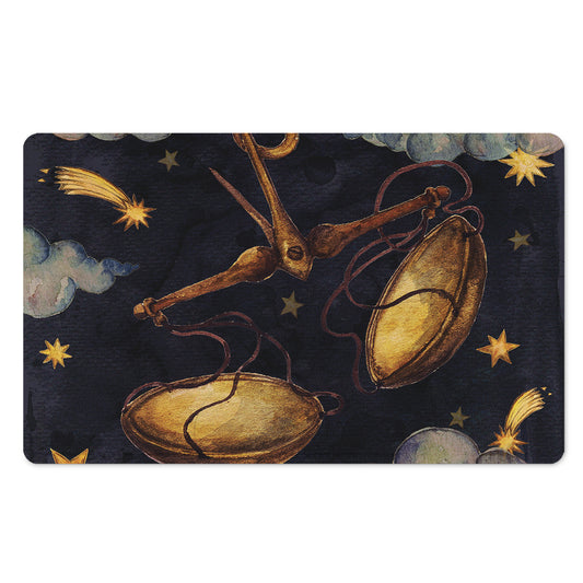 Watercolor Libra Zodiac Sign Print Polyester Doormat