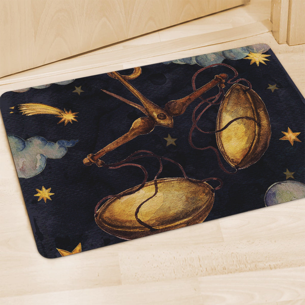 Watercolor Libra Zodiac Sign Print Polyester Doormat