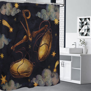 Watercolor Libra Zodiac Sign Print Premium Shower Curtain