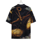 Watercolor Libra Zodiac Sign Print Rayon Hawaiian Shirt