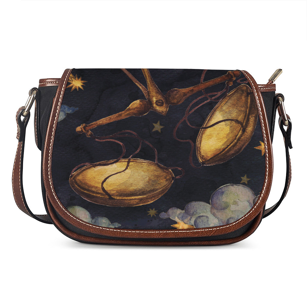 Watercolor Libra Zodiac Sign Print Saddle Bag