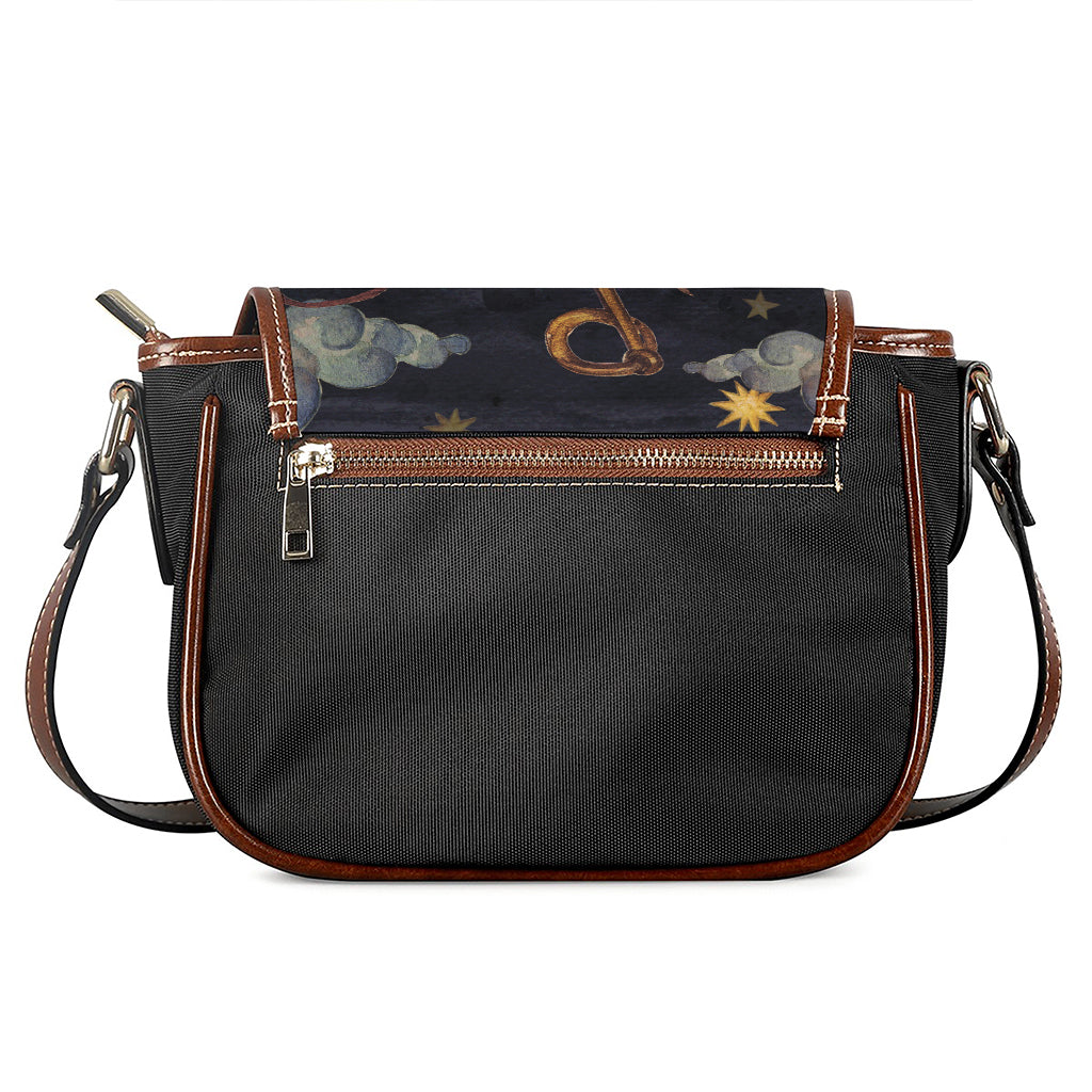 Watercolor Libra Zodiac Sign Print Saddle Bag