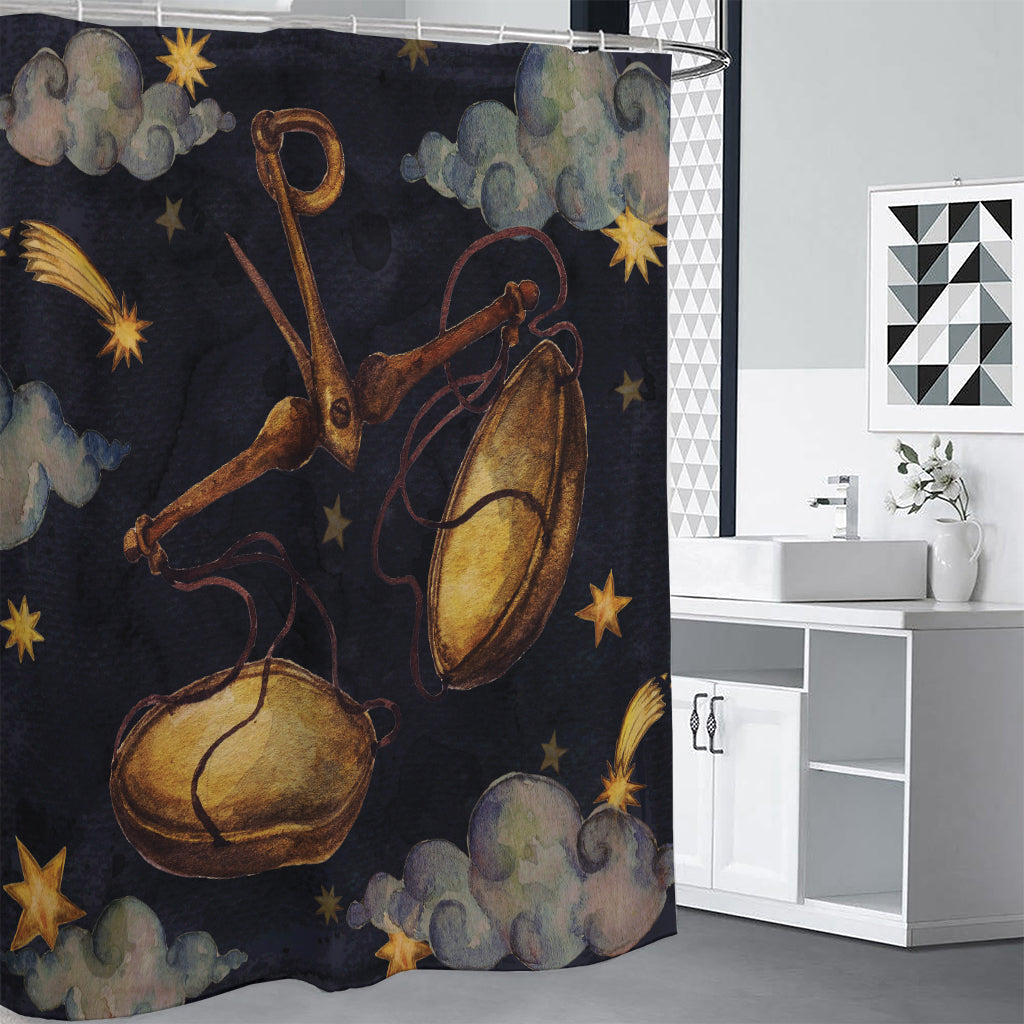 Watercolor Libra Zodiac Sign Print Shower Curtain