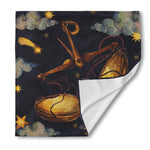 Watercolor Libra Zodiac Sign Print Silk Bandana