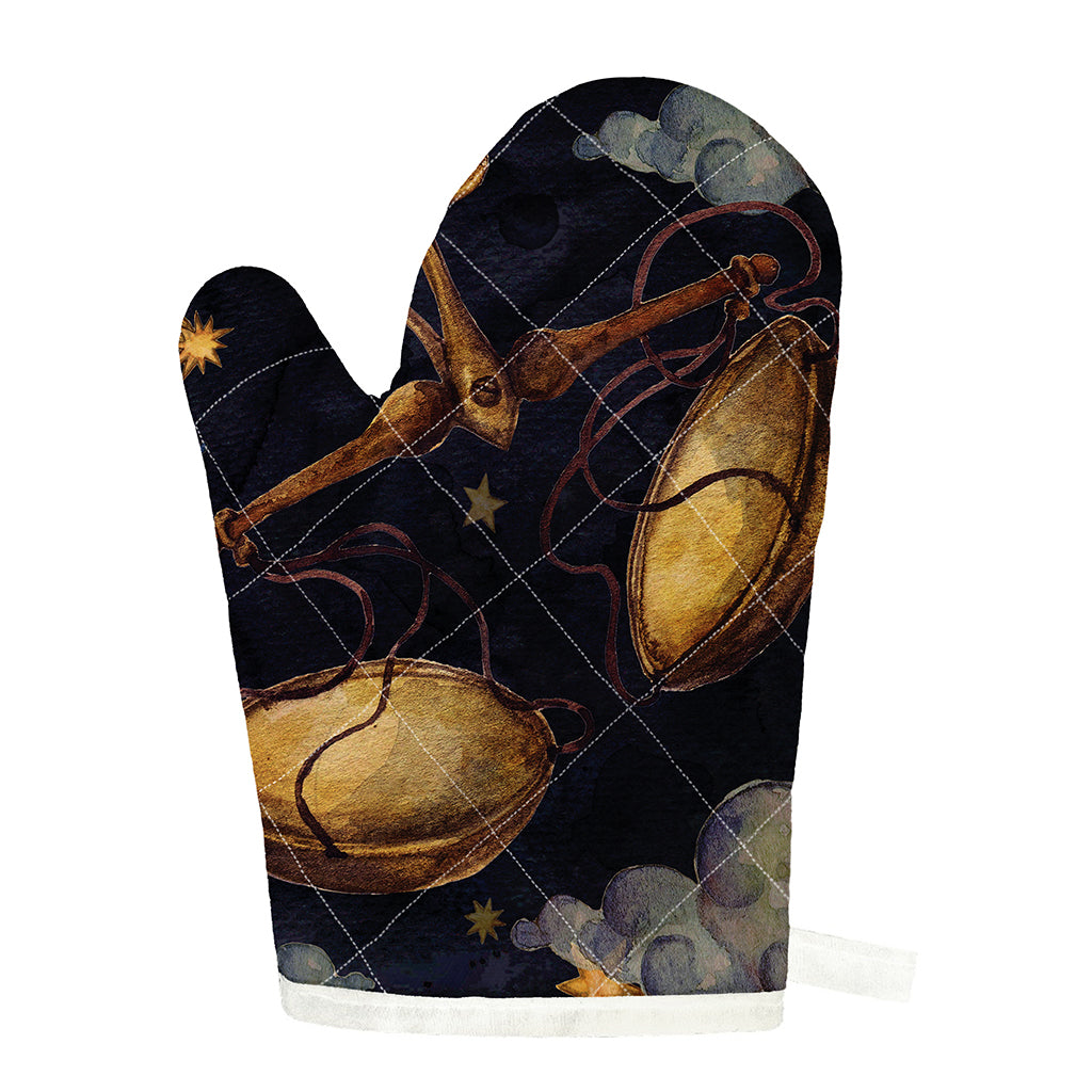 Watercolor Libra Zodiac Sign Print Single Oven Mitt