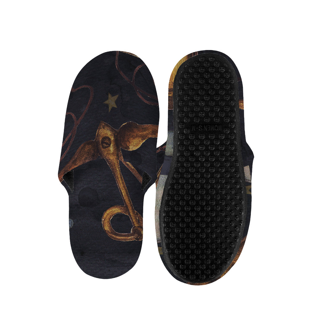 Watercolor Libra Zodiac Sign Print Slippers