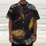 Watercolor Libra Zodiac Sign Print Textured Short Sleeve Shirt