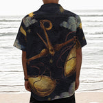 Watercolor Libra Zodiac Sign Print Textured Short Sleeve Shirt