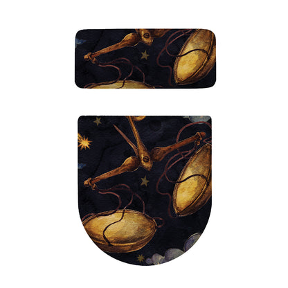 Watercolor Libra Zodiac Sign Print Toilet Lid And Tank Cover Set