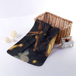Watercolor Libra Zodiac Sign Print Towel