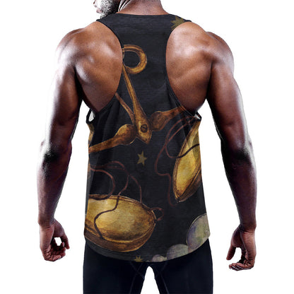 Watercolor Libra Zodiac Sign Print Training Tank Top