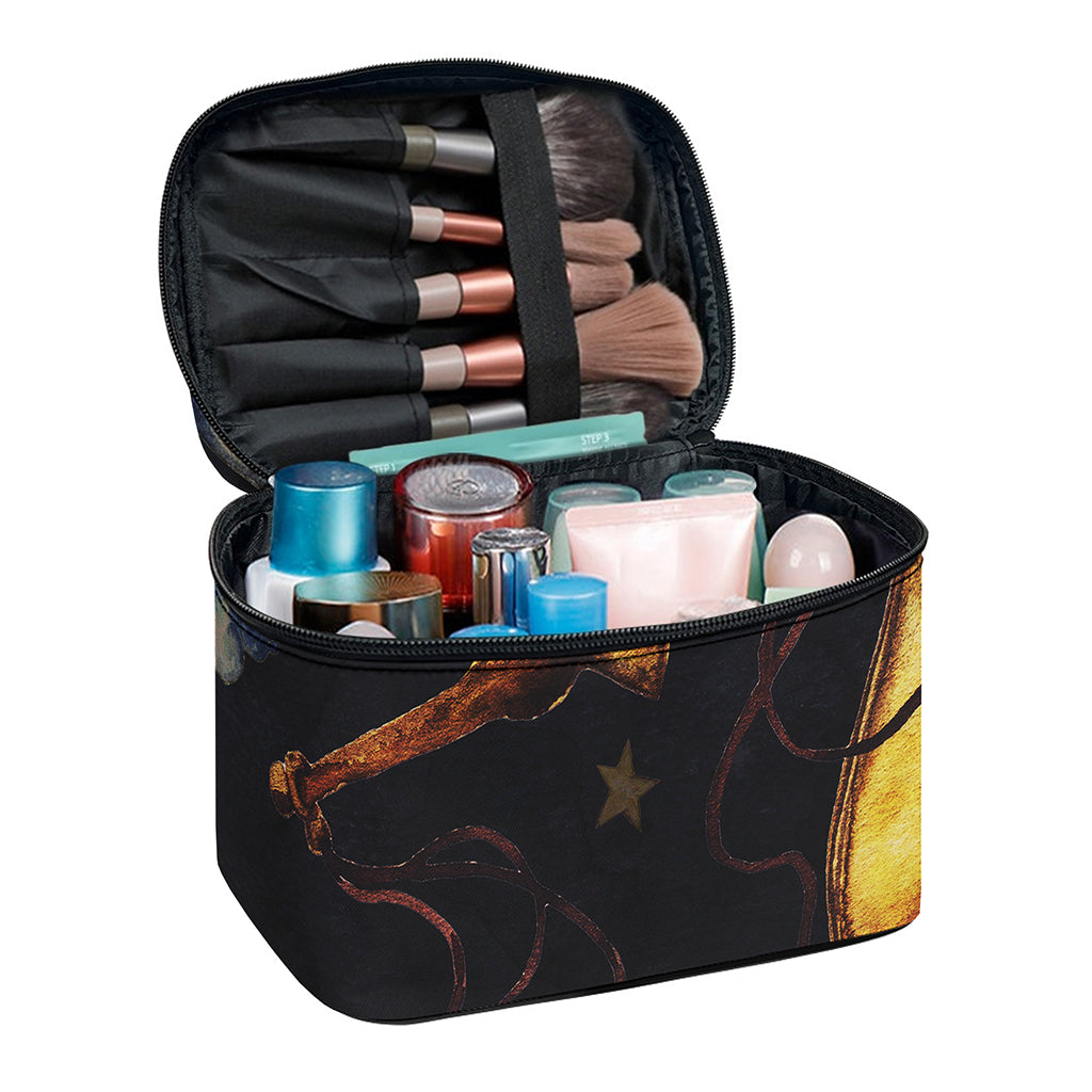 Watercolor Libra Zodiac Sign Print Travel Makeup Bag