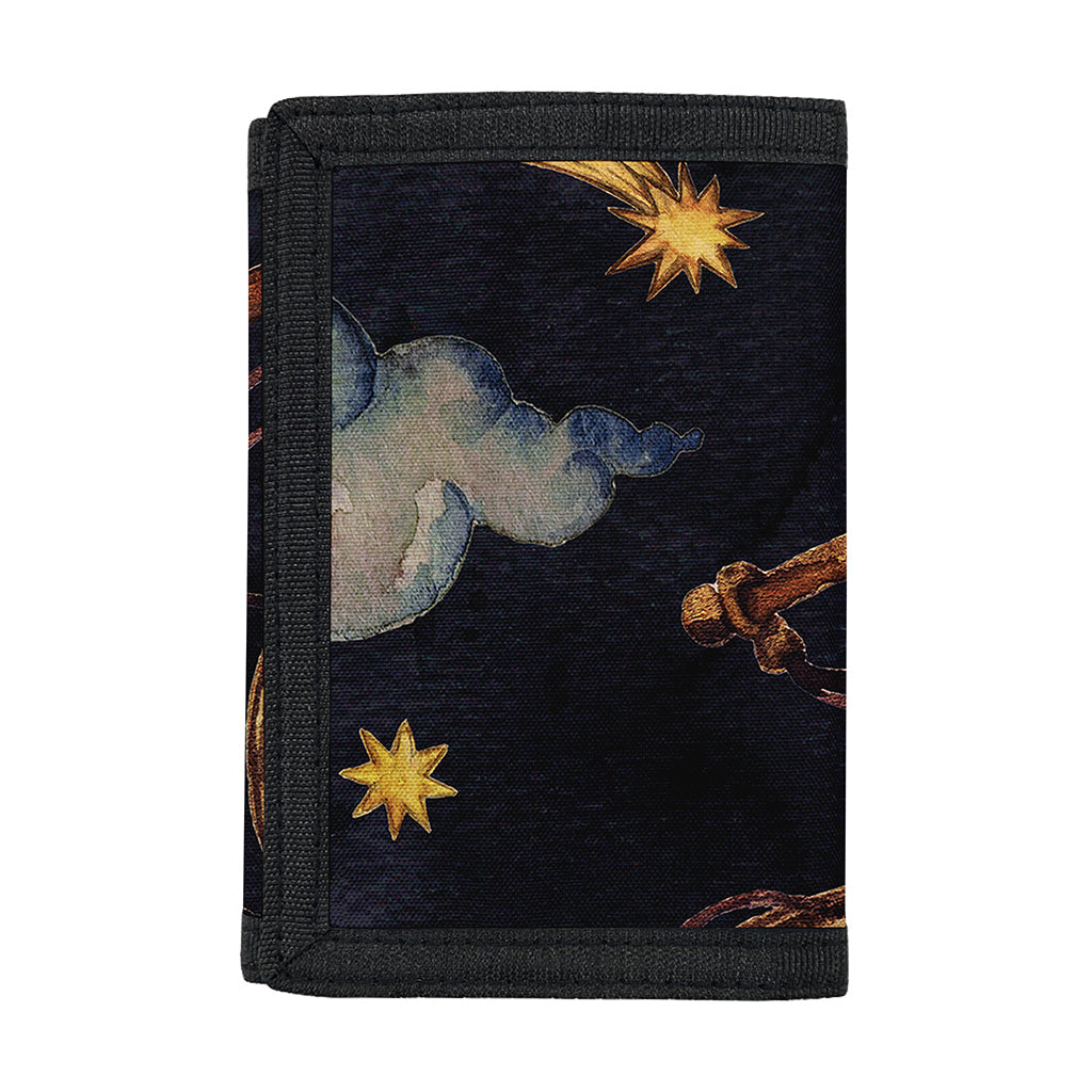 Watercolor Libra Zodiac Sign Print Trifold Wallet