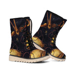 Watercolor Libra Zodiac Sign Print Winter Boots
