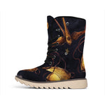 Watercolor Libra Zodiac Sign Print Winter Boots