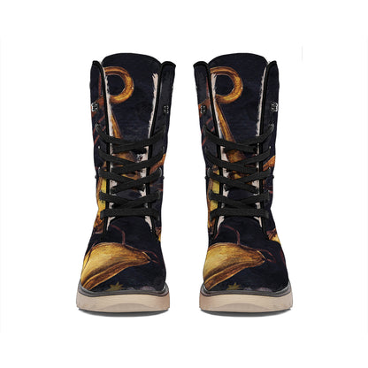 Watercolor Libra Zodiac Sign Print Winter Boots